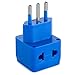 Yubi Power 2 in 1 Universal Travel Adapter with 2 Universal Outlets - 3 Pack - Black White Blue - Type L for Chile, Ethiopia, Italy, Lybia, Syria, Tunisia, & Uruguay