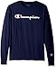 Champion Men's Classic Jersey Long Sleeve Script T-Shirt, Navy, Medium
