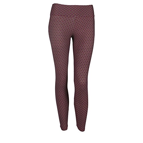 Liquido Active Women's Patterned Yoga Legging Sicily Medium Maroon