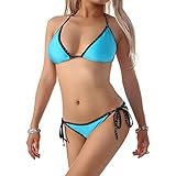 Bloom's Outlet Womens Lace Halter Top & Scrunch Bottom Bikini Swimwear BN83