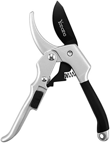 Yododo Garden Hand Pruners , Sharp Sk5 High-Carbon Steel Blade Precision Cuts, Effort-Saving Soft Rubber Handle Safe and Comfortable, Heavy Duty Pruning tool
