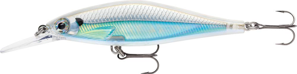 Rapala Shadow Rap Shad Deep Lure with Two No. 6 Hooks, 1.5-1.8 m Swimming Depth, 9 cm Size, Albino Shiner