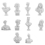 Owfeel A Set of 10 Different Plaster Bust Statues Resin Casting Painting White 2.1