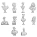 Owfeel A Set of 10 Different Plaster Bust Statues Resin Casting Painting White 2.1