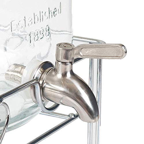 image for Ilyapa Outdoor Glass Beverage Dispenser 2 Pack with Sturdy Metal Base,
