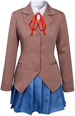 COSJP Literature Club Sayori Yuri Monika Cosplay Costume Japanese Girls Short Skirt School Uniforms (Small)