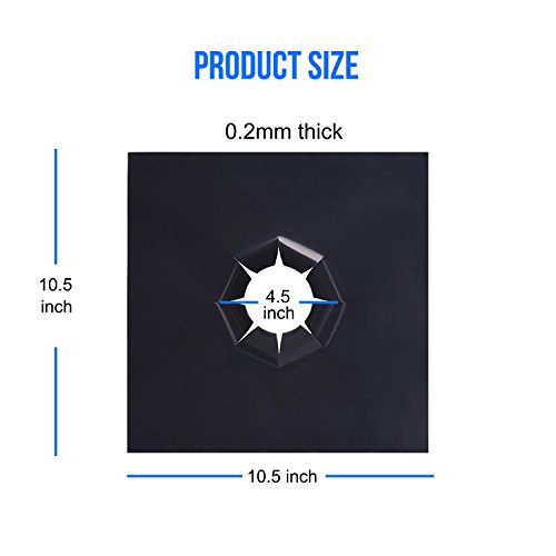 4 PCS Gas Range Protectors, Cuttable Black Stovetop Burner Protector Liner Cover Cleaners 0.2mm Thickness, FDA Approved, Non-Stick, Dishwasher Safe, Easy to Clean for Kitchen Cooking
