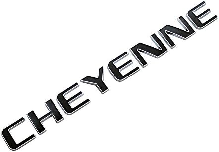EMBLEM CHEYENNE FOR CHEVROLET SILVERADO CHEYENNE CHROME WITH BLACK REPLACEMENT
