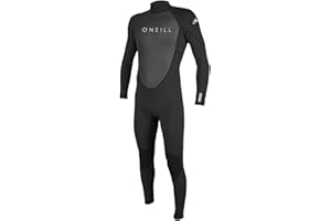 O'Neill Men's Reactor-2 3:2mm Back Zip Full Wetsuit, Lightweight Warmth with Good Flexibility for Surfing, Paddleboarding, Kayaking, Black/Graphite, X-Large Short