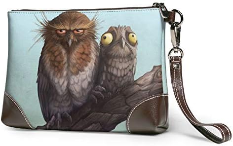 バッグ 面白いひげフクロウとポトウ絵画 クラッチバッグ セカンドバッグ 本革 人気 カジュアル 軽量 結婚式 高級感 財布 披露宴 店 大容量 薄い フォーマルバッグ