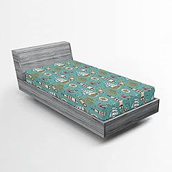 Lunarable Nautical 2 Pack Fitted Sheet, Sailing