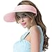 CACUSS Women's Summer Sun Hat Large Brim Visor Adjustable Velcro Packable UPF 50+(Pink)