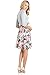 Hello Miz Elbow Sleeve V-Neck Color Block Flower Printed Maternity Nursing Skater Dress (Medium, Grey/Pink)
