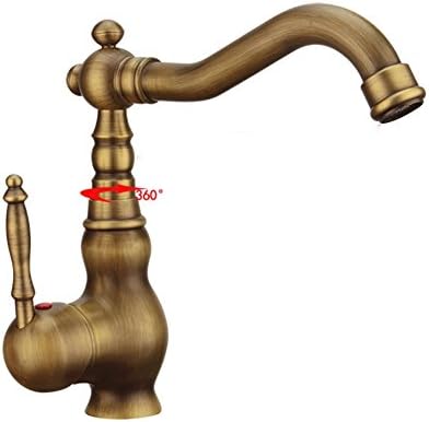 MCC Brass Bathroom Sink Faucet Bronze Bathroom Sink Faucet Knobs Mixer Deck Mount 360 Degree Swivel Good Valued Modern , photo color