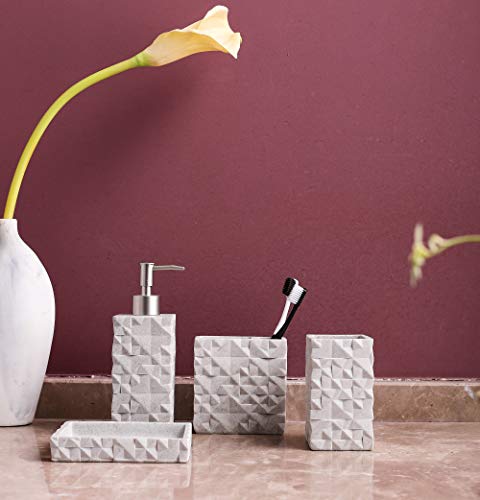 Hymmah Bathroom Accessories Set,Toothbrush Holder,Farmhouse Bathroom Decor,4 Pcs Resin Gift Set Apartment Necessities…