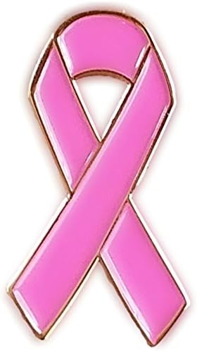 100 Wholesale Breast Cancer Awareness Ribbon Pins, the OFFICIAL PINK of Non-Profits, Individually Wrapped, Rubber Back, Bulk Bag For Lapels or Tie Tacs, Race Badges, Fundraising Lot