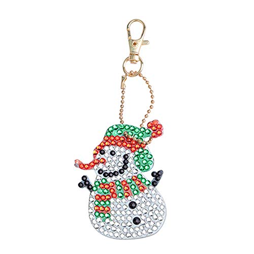 Businda 5 Pack Christmas DIY Keychains with Elders, Diamond Painting 5D Mosaic Making Full Drill Special Shape Diamond Painting Pendant Decor for Art Craft Key Ring Phone Charm Bag Decor(Elders)