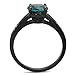 Marimor Jewelry 2.16 Carat Blue Green Zirconia Black Stainless Steel Engagement Ring Women's Size 5-10