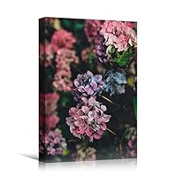 Canvas Wall Art Pink Petals Colorful Farmhouse/Country Floral Multicolor Patterns Photography - 12x18 inches