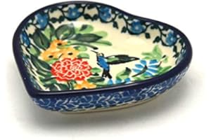 POLISH POTTERY GALLERY Polish Pottery Tea Bag Holder - Heart - Unikat Signature - U3271