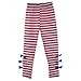 Yo Coco Girls Navy Long Sleeve Bowtie Shirts + Striped Leggings Pants 2ps Sets Size 3-4 Y