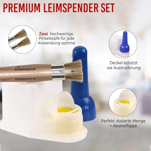 Klebstoff Sparbehälter mit 2xPinsel – luftdichter Leimspender für Schuhkleber, Holzleim, Kontaktkleber & Bastelkleber – robuster Leimbehälter für Werkstatt, Handwerk, Modellbau & Reparatur (0,4 Liter) thumbnail 3