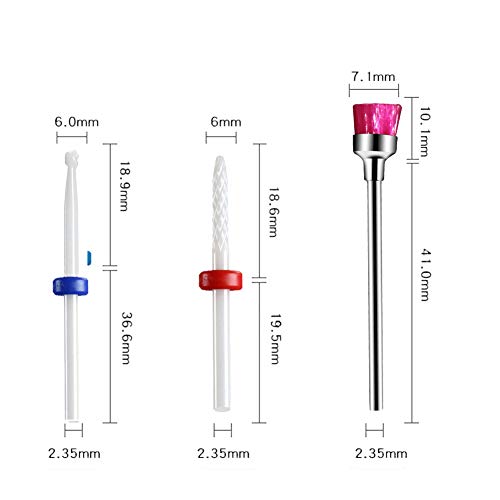 JEWHITENY Ceramic Nail Drill Bit Set Electric Nail Milling Cutter for Manicure Pedicure Nail Art Accessoires Tool Remove Nail Polish