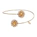SENFAI Both Ends Heronsbill Sunflower Bracelet Open Cuff Bangle Flower Jewelry