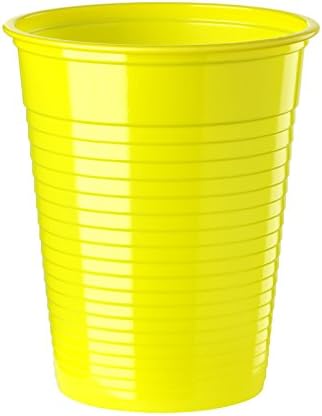 50 Plastic Party Cups yellow - 7oz (200ml) Disposable Partyware