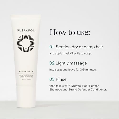 Nutrafol Exfoliating Scalp Mask, Eliminates Product Build-up and Oil for Healthier Hair and Scalp, Physician-formulated for Thinning Hair, Color and Extension Safe - 4 Fl Oz Bottle