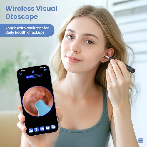 Ear Wax Removal, Ear Cleaner with 8 Pcs Ear Set, Ear Wax Removal Kit, 1296P HD Endoscope with 6 LED Lights, Kids Adults Ear Cleaning Gift, Compatible with iPhone & Android Smart Phones