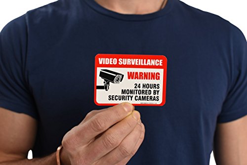 4 Pack+Video+Surveillance+Sign+Waterproof