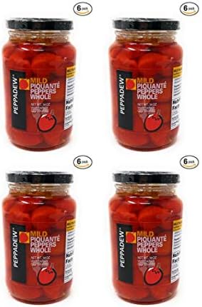 Peppadew Mild Whole Sweet Piquante Peppers, 14-Ounce Glass Jars (24 Pack)