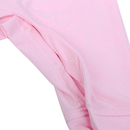 Chinatera Baby Girls Fall Clothes Love Printed Long Sleeve Cotton Soft Romper Newborn Jumpsuit (6-12 M, Pink)