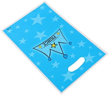 HUAJI 10 pieces Baby Shower Party Favor Bags Prince Crown Gift Plastic Bag
