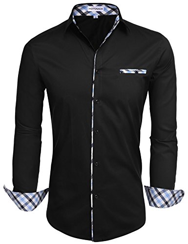 Hotouch men s dress shirt long sleeve button up shirts …