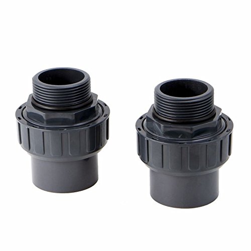 2 pack Pool Pump Fittings Unions plumbing joints 1.5" NPT x 1.5" pvc