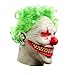 Halloween Clown Mask Scary Vampire Latex Costumes Cosplay Party Decorations Props with Green Hair