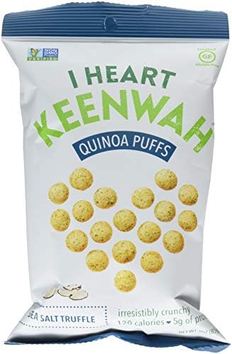 I Heart Keenwah Quinoa Puffs, Sea Salt Truffle, 3oz, Vegan, Gluten Free (Pack of 2)