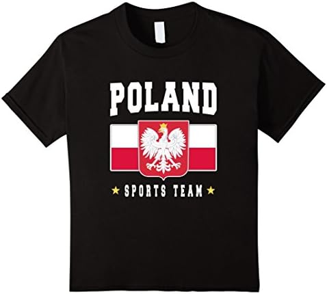 Kids POLAND T-shirt Polish Pride Flag Tee Polska Soccer Football 10 Black