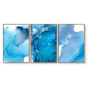 3 Piece Framed Canvas Wall Art for Living Room, Bedroom Organic Pastel Abstract XII Canvas Prints for Home Decoration Ready to Hang - 16"x24"x3 Panels