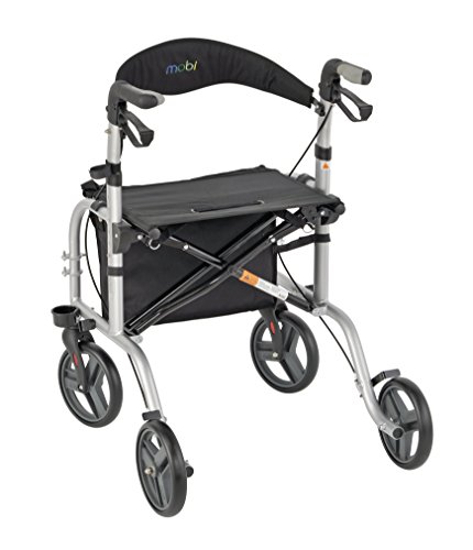 Juvo Convertible Rollator-Transport Chair, 250-Pound Capacity, Silver (TCH103) - Thumbnail 2
