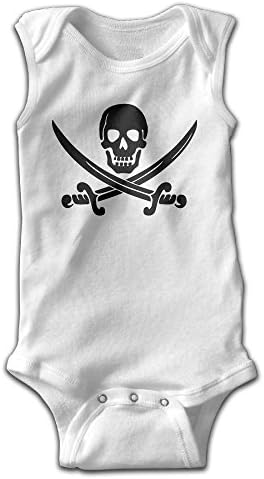 Yuanxian Pirate Skull Logo Unisex Newborn Baby Sleeveless Jumpsuit Romper Toddler Outfits