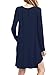 POSESHE Women's Long Sleeve O-Neck Casual Loose Fit T-Shirt Dress Navy Blue S