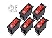 AC 15A/250V 20A/125V 3 Pin 2 Position Red Light Illuminated On Off SPST Boat Rocker Switch x 5 Pcs