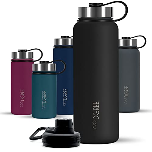 720°DGREE Edelstahl Trinkflasche 950ml “noLimit” - Auslaufsicher, Kohlensäure geeignet, BPA-Frei - Thermosflasche, Isolierflasche mit Schraubverschluss für Spor