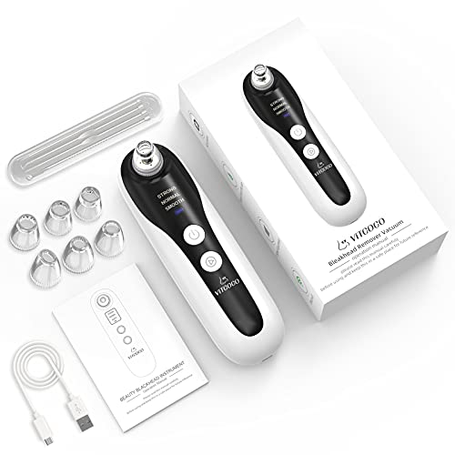 Blackhead Remover Vacuum Pore Cleaner with Camera, VITCOCO Facial Suction Pore Cleaner, Blackhead Extractor Tool Kit for Nose