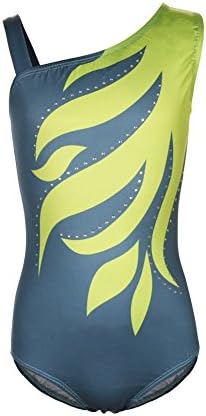 Fushkong Gymnastic Leotard,Girl Shiny Striped Ballet Athletic Bodysuit