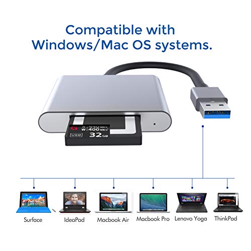 XQD Card Reader, USB Card Reader, 5Gpbs Super Speed USB 3.0 Memory Card Adapter, Aluminum Alloy Flash Memory Card Reader for Sony G Series, Lexar USB Mark Card, Support Windows/Mac OS System