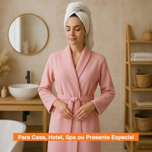Roupão Microfibra Feminino Masculino Unissex Adulto Quentinho Inverno Frio Super Macio Confortável Antialérgico Secagem Rápida Saída de Banho Casa Hotel Enveloz